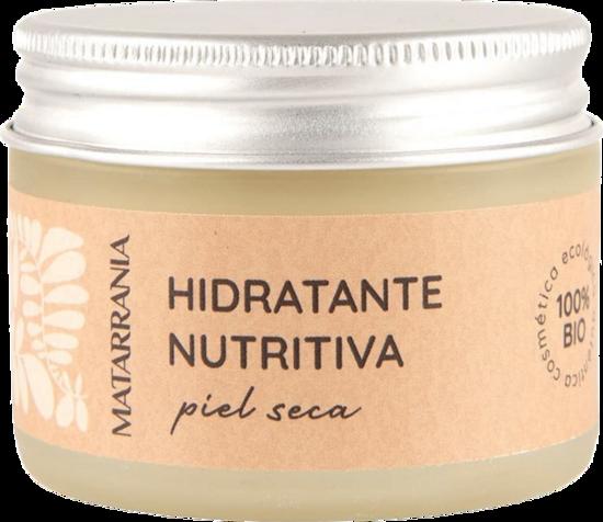 Matarrania Nourishing Moisturiser per pelle secca, idratante biologico con olio d'oliva e rosa selvatica, crema viso vegana senza plastica