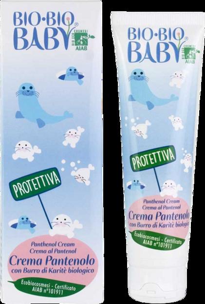 Crema protettiva Pilogen Bio-Bio Baby con Pantenolo e Burro di Karité per pelle sensibile e neonati, certificata AIAB