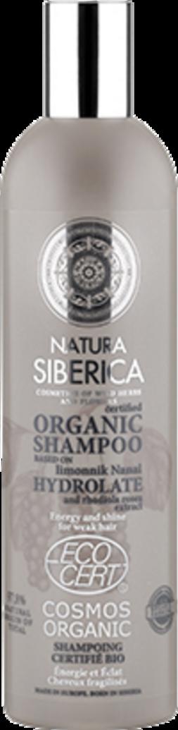Natura Siberica Organic Energy & Shine Shampoo, 400 ml per capelli fini e fragili. Shampoo biologico con schisandra per rinforzare e donare lucentezza, certificato ECOCERT.