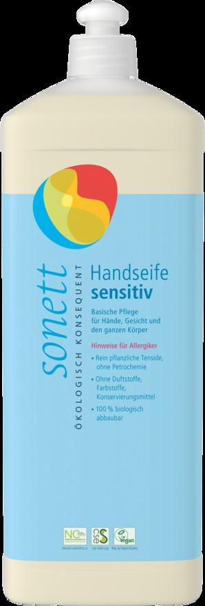 Sapone Mani Sensitiv Sonett biologico per pelle sensibile e allergica, senza profumo, vegano