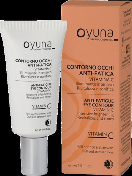 Oyuna Gel Occhi alla Vitamina C per uno sguardo riposato e radioso. Trattamento contorno occhi bio certificato NaTrue per pelli esigenti e mature, promosso da VeroBelloBio.