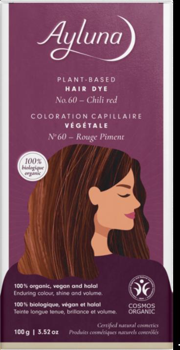 Ayluna Tinta Vegetale Rosso Peperoncino nr.60 per colorazione naturale e consapevole dei capelli