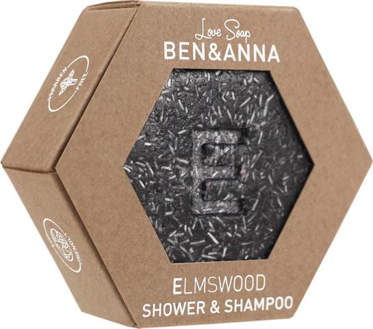 BEN & ANNA Love Soap Elmswood, doccia e shampoo solido biologico e vegano con profumo legnoso