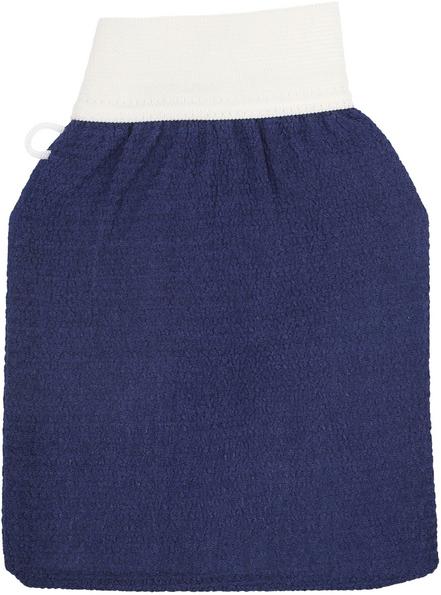 Guanto Esfoliante Kessa Le Erbe di Janas Blu scuro per una pelle liscia e luminosa, cura corpo naturale, esfoliazione profonda