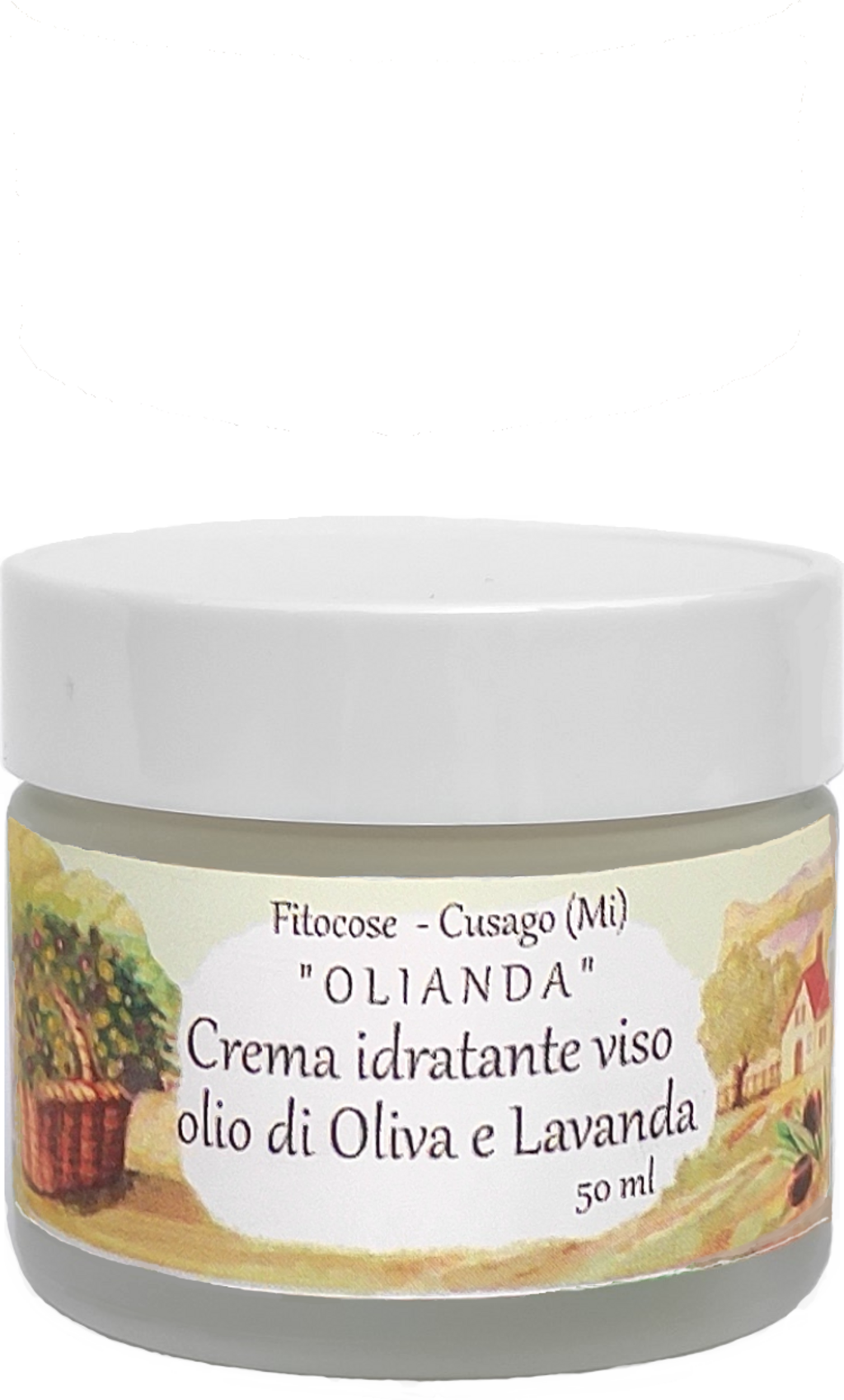 Crema viso biologica Fitocose Olianda con Olivo e Lavanda per idratazione e protezione della pelle, 50 ml.
