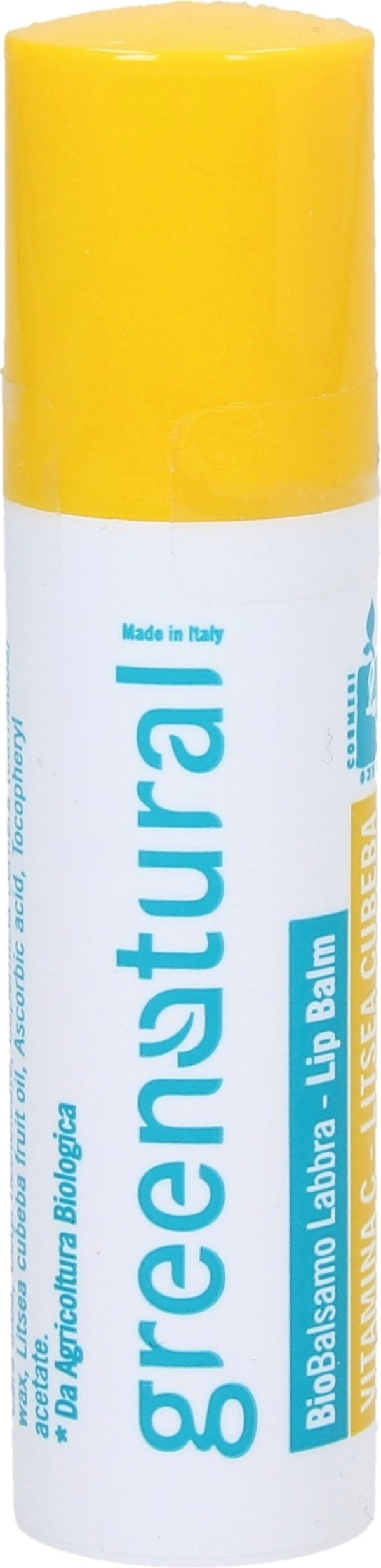 Balsamo labbra Greenatural Vitamina C con aroma agrumato per labbra nutrite e protette. Formato stick da 5,70 ml.