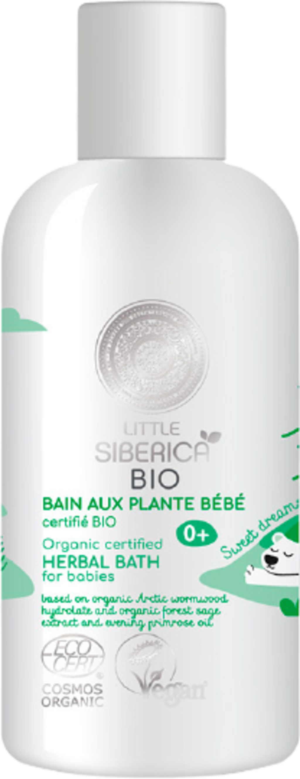 Little Siberica Bagno alle Erbe Baby 250ml per pelle sensibile e routine serale rilassante. Formulato con Artemisia e Olio di Enotera per il benessere del bambino.