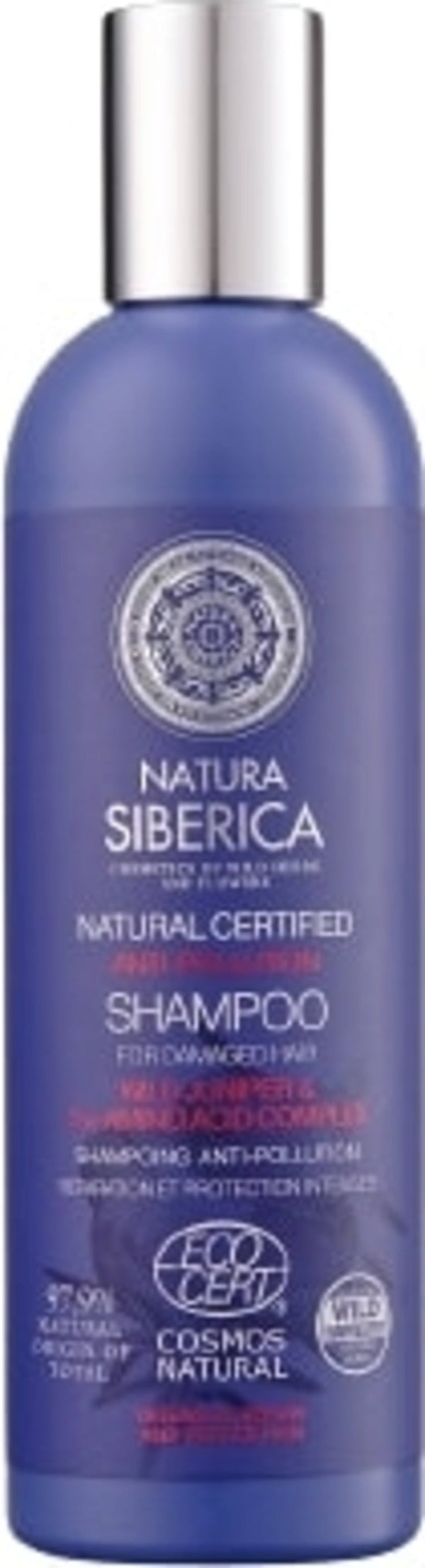Shampoo biologico Natura Siberica Urban Protect da 270 ml, certificato Vegan e ECOCERT, per capelli protetti e nutriti contro l'inquinamento. Con estratti vegetali naturali.