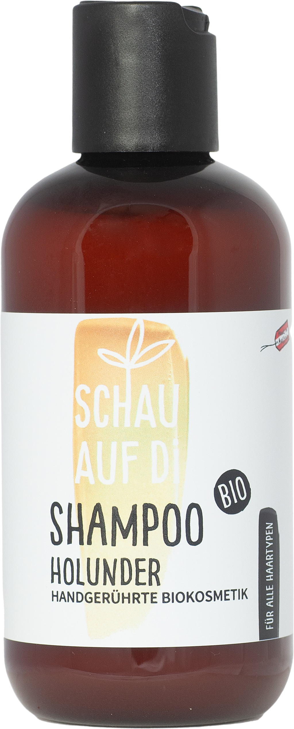 Flacone di Shampoo al Sambuco Schau auf di 200ml per capelli luminosi e facili da pettinare, formula bio naturale di VeroBelloBio